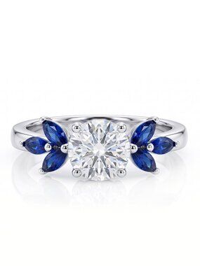 Blue Sapphire ring, 925 Sterling Silver Charmed Aroma September Birthstone